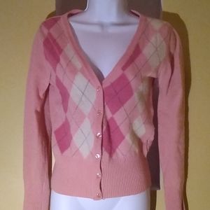 Pink plaid sweater